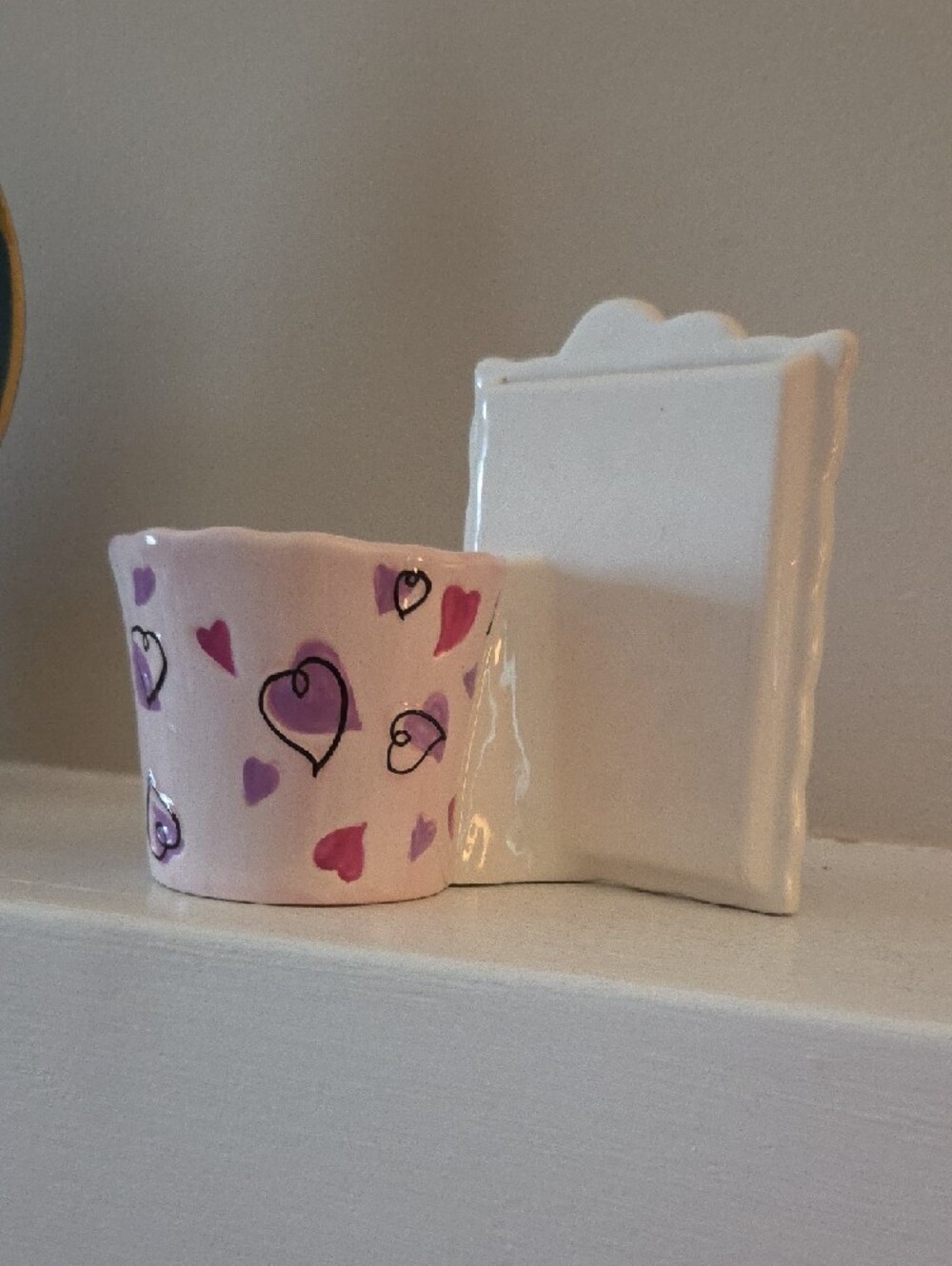 Ceramic Flower Pot Picture Frame Heart Design - Picture 4 of 9